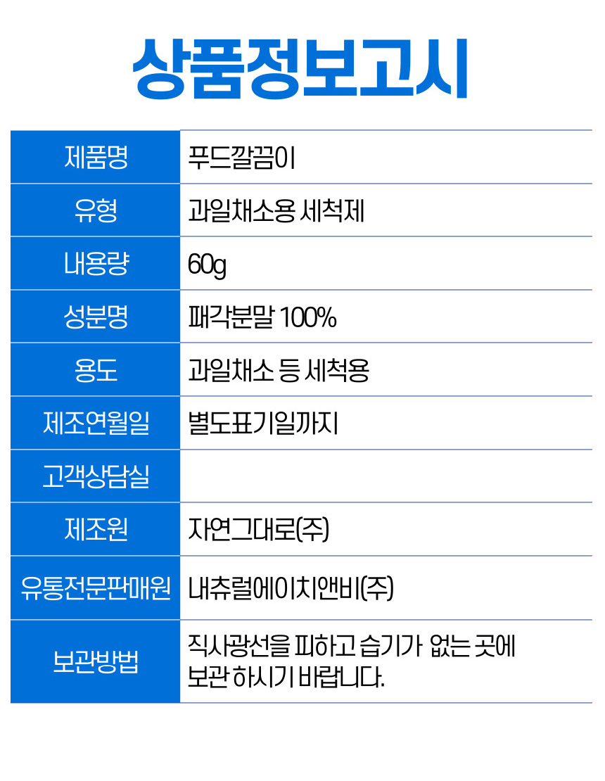 [칼슘파우더] 푸드깔끔이 싹잡아킹 주방세제 3통 과일세정제 과일세척 잔류농약제거 상세이미지