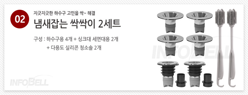 냄새잡는 싹싹이 주방 싱크대 화장실 하수구 배수구 악취 방지 트랩 덮개 상세이미지