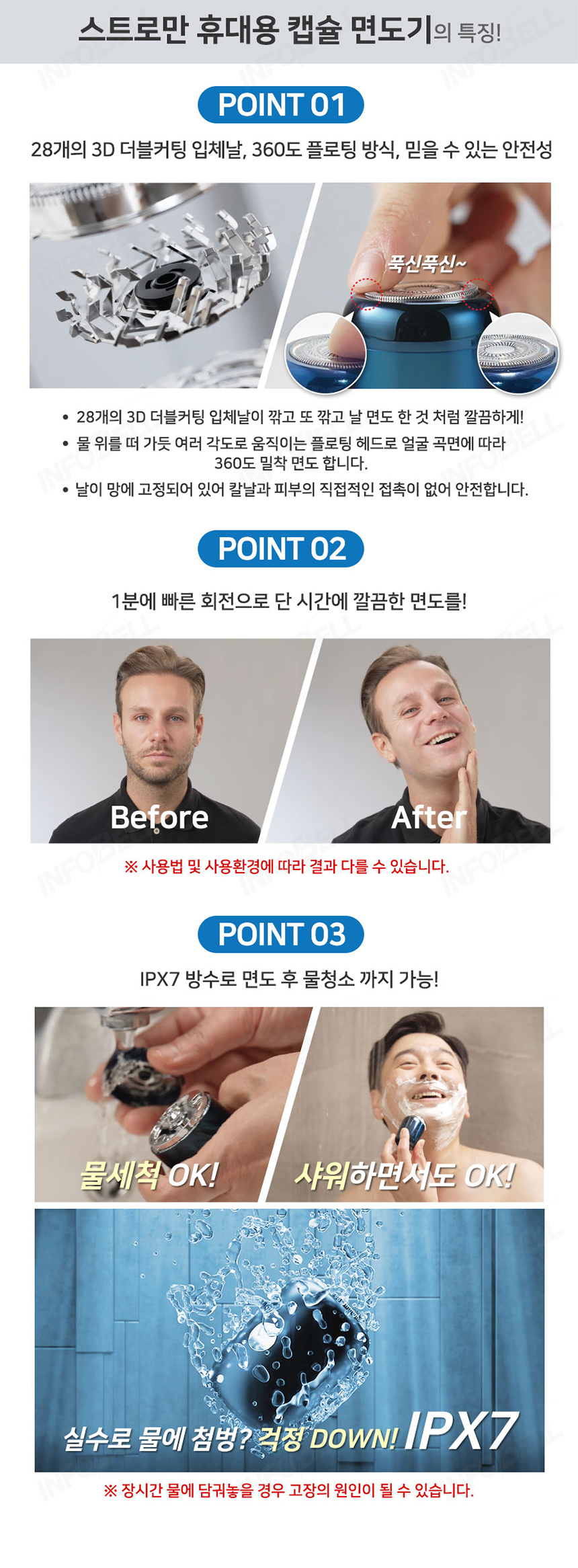 [초소형] 독일 스트로만 캡슐면도기 여행용 초강력 미니 남성 전기면도기 상세이미지